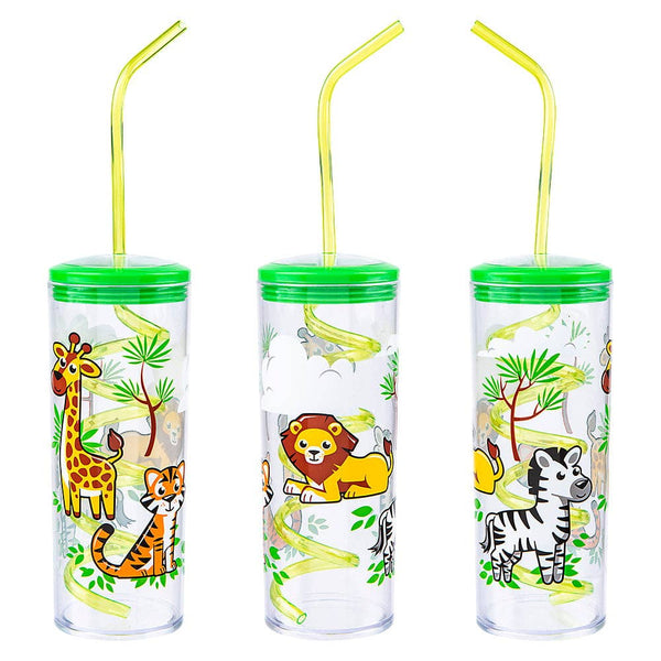 11oz SAFARI CUP WITH TWISTY STRAW LLB kids toys