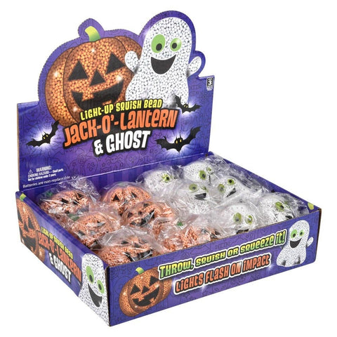 3" Light-Up Squish Bead Jack O Lantern - LLB Toys