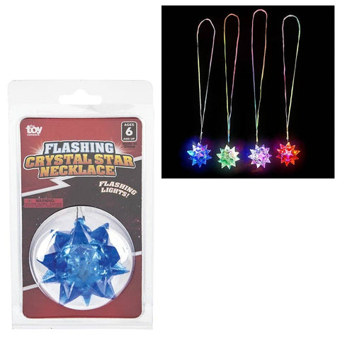 2.5" FLASHING CRYSTAL STAR BALL NECKLACE LLB kids toys