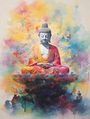 Buddha Serenity Meditation Brush Canvas Wall Art Print