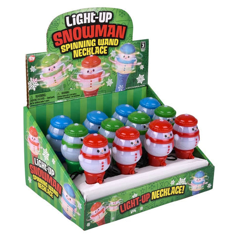Light Up Snowman Spinning Wand Necklace 4.5" - LLB Toys