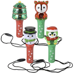 Light Up Christmas Spinning Wand Necklaces 4.5" - LLB Toys