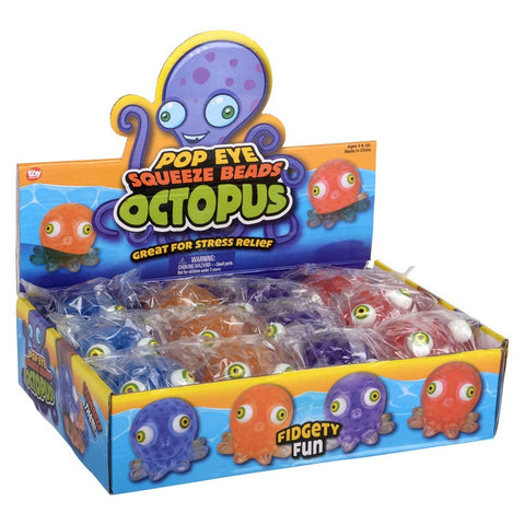 Pop Eye Squeeze Beads Octopus 3.5" LLB kids toys