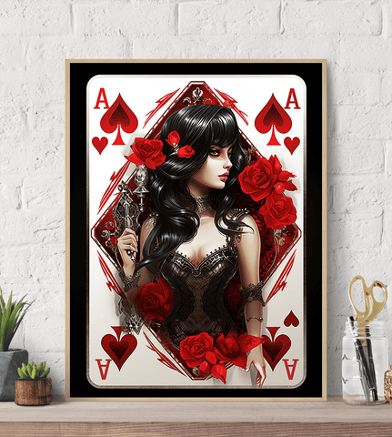 Gothic Ace of Hearts Canvas Wall Art Print