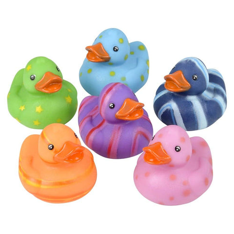MULTICOLORED PATTERN RUBBER DUCKIES LLB Bath Toys