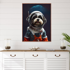 Shih Tzu Nasa Astronaut Canvas Wall Art Print