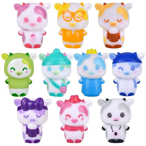 2" Colorful Cow Rubber Characters - LLB Toys