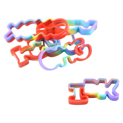 TEXT RAINBOW SILICONE STRETCH BANDS LLB kids toys
