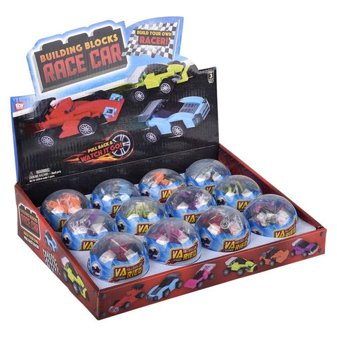 2.75" BUILDING BLOCK PULL BACK RACE CAR LLB kids toys