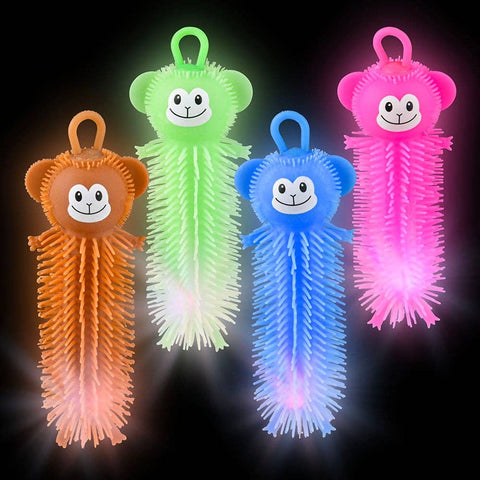 8" Monkey Puffer Light-Up Wiggler 12ct- LLB Toys