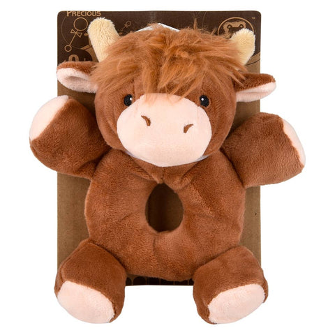 5.5" Highland Cow Plush Baby Rattle - LLB Toys
