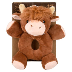 5.5" Highland Cow Plush Baby Rattle - LLB Toys