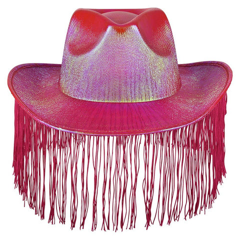 Colorful Cowgirl Hat With Tinsel 48ct