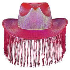 Colorful Cowgirl Hat With Tinsel 48ct