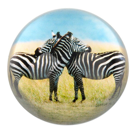 80 MM DOME PAPERWEIGHT 2 ZEBRAS LLB kids toys
