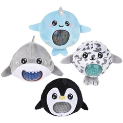 3" Sealife Squeezy Bead Plush Llb Plush Toys 12ct - LLB Toys