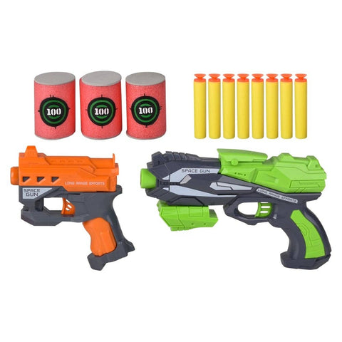 2 Pack Foam Blaster Set With Target Cans - LLB Toys