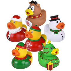 2" Christmas Rubber Duckies, Stocking Stuffers - LLB Toys