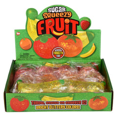 Squeezy Sugar Fruit Assortment 2.5-5" 12/Display - LLB Toys
