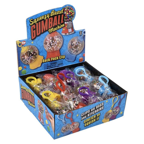 Squeezy Bead Gumball Machine Clip On 2" - LLB Toys