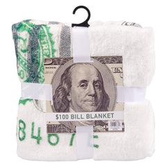71"x35" $100 Bill Flannel Blanket - LLB Toys