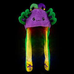 Mardi Gras Axolotl Popping Ear Light-Up Hat - LLB Toys
