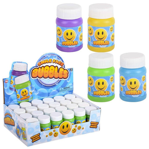 MINI SMILE FACE BUBBLE BOTTLE 1OZ LLB kids toys