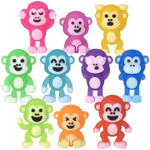 Mini Monkey Figurines Assorted Colors 1" - LLB Toys