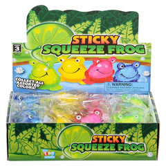 2.5" Squeeze Sticky Frog Squishy Toy 12ct - LLB Toys