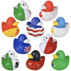 3.5" World Flag Rubber Duckies - LLB Toys