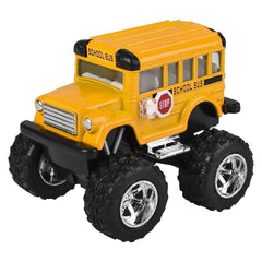 3.75" Diecast Pull Back Big Wheel School Bus LLB Car Toys