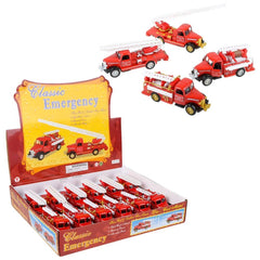 5" DIE-CAST PULL BACK CLASSIC FIRE TRUCK LLB Car Toys