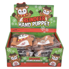 6" Reindeer Stretchy Hand Puppet 12ct LLB Puppets Christmas