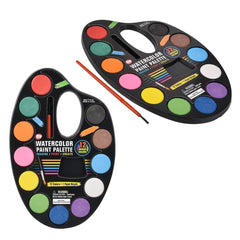 12 Color Water Paint Palette 9.5" - LLB Toys