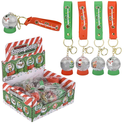 2" Christmas Liquid Snow Globe Wristlet Clip Oon - LLB Toys