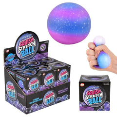 2.5" SQUISH AND STRETCH GALAXY GUMMI BALL LLB Squishy Toys