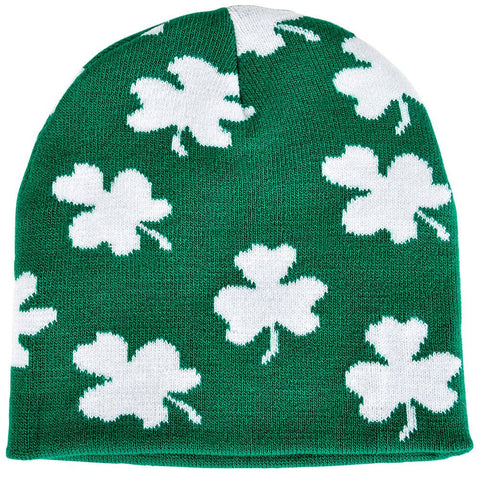 KNIT SHAMROCK BEANIE HAT - LLB Toys