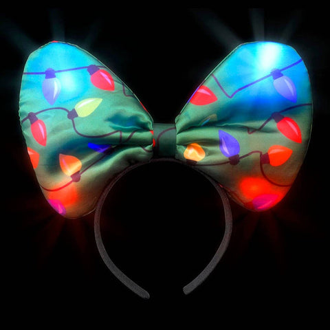 10" CHRISTMAS LIGHT BULBS LIGHT-UP BOW BAND - LLB Toys