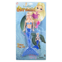12.5" Mermaid & Mini Mermaid Doll Play Set  - LLB Toys