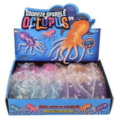 6" Squeeze Sparkle Confetti Octopus- LLB Toys