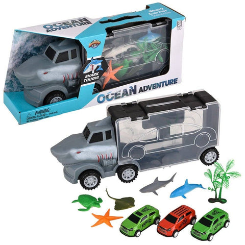 11" Shark Truck And Animal Carrier - LLB Toys