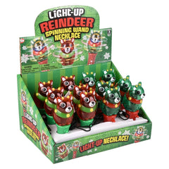 Light Up Xmas Reindeer Spinng Wand Necklace  - LLB Toys