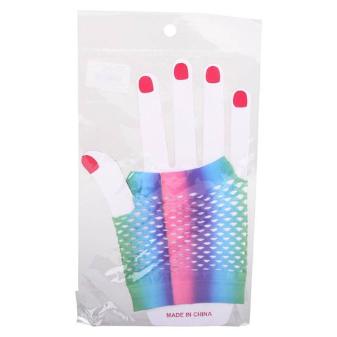 RAINBOW FISHNET FINGERLESS WRIST GLOVE LLB kids toys
