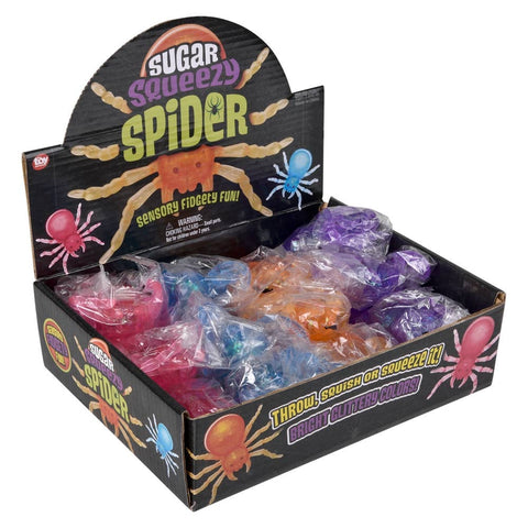 4.75" Squeezy Sugar Spider 12ct - LLB Toys