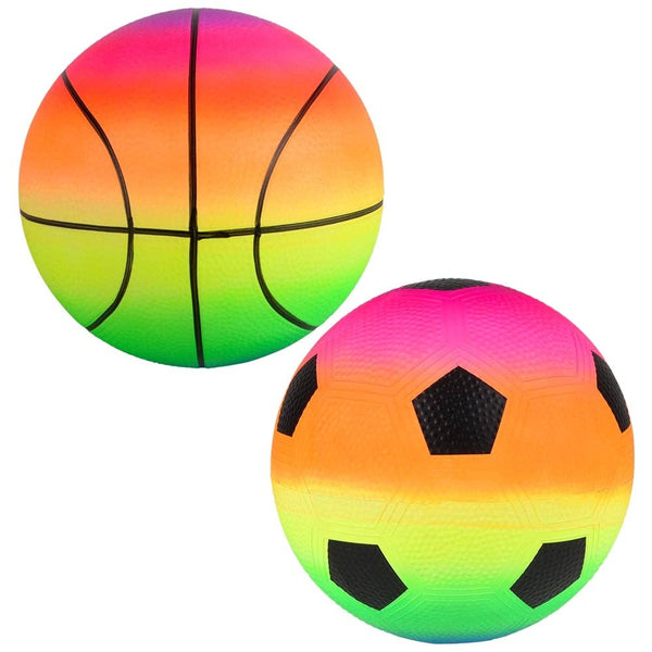 Neon Rainbow Sports Ball (2 Asst.) 8.5
