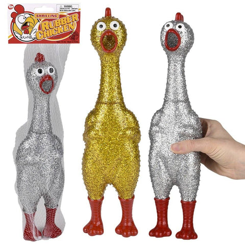 13.25" Sparkle Rubber Chicken Toy - LLB Toys