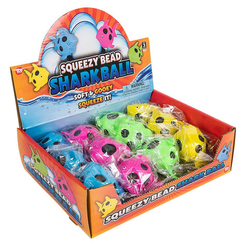 3.5" SQUEEZY BEAD SHARK BALL LLB kids toys