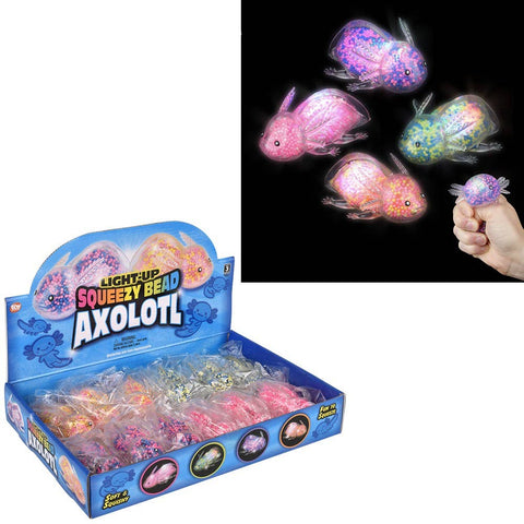 Light-Up Squeezy Bead Axolotl 3.5" 12ct LLB Light-up Toys