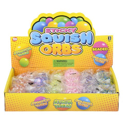 1.6" SQUISH STICKY BEADED ORBS LLB Squishy Toys