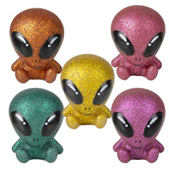2.5" Rubber Glitter Galactic Alien- LLB Toys